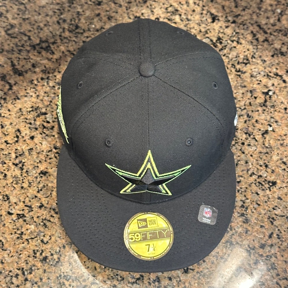 Dallas Cowboys New Era 59FIFTY Fitted Hat 7 1/4 Black Green Super Bowl XXX New - Picture 2 of 9